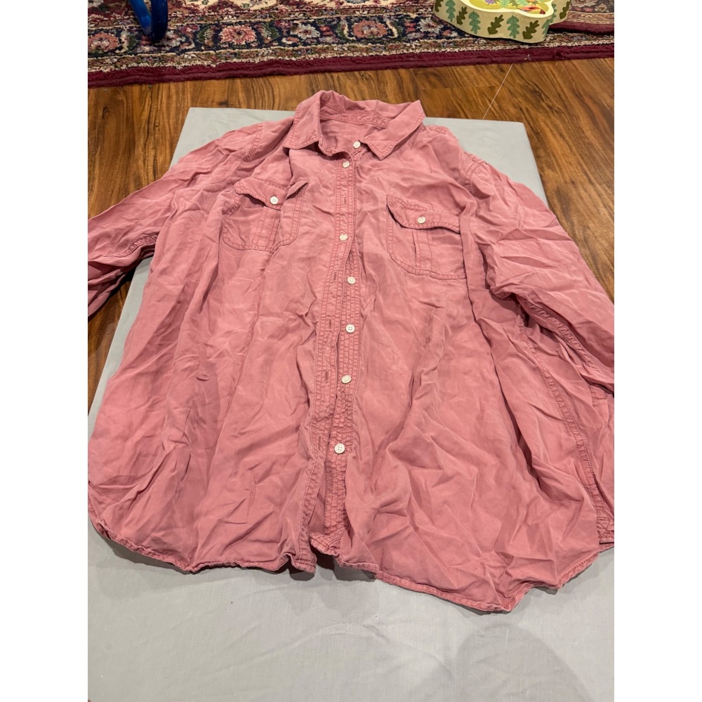 Coastal Grandma Womens Talbots Plus Button Down Shirt 3X Pink